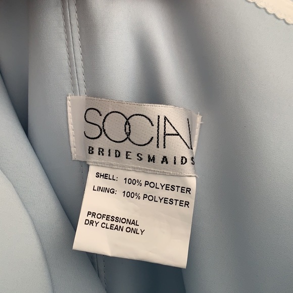 Strapless Georgette A-Line Gown Blue Mist - Picture 5 of 6